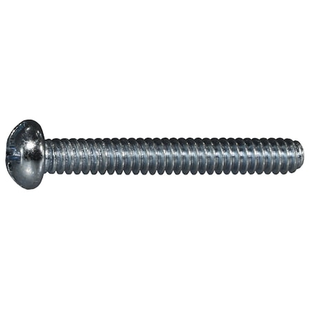 #6-32 X 1 In Combination Phillips/Slotted Round Machine Screw, Zinc Plated Steel, 100 PK